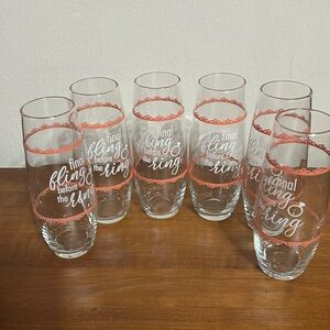 Final Fling Before the Ring, Bachlorette Party Stemless Champaigne Flute Glasses